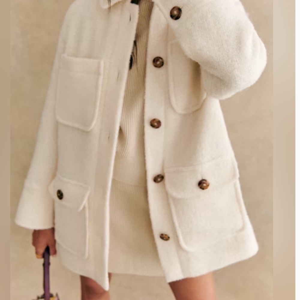Sezane Paola Coat in ecru size 36